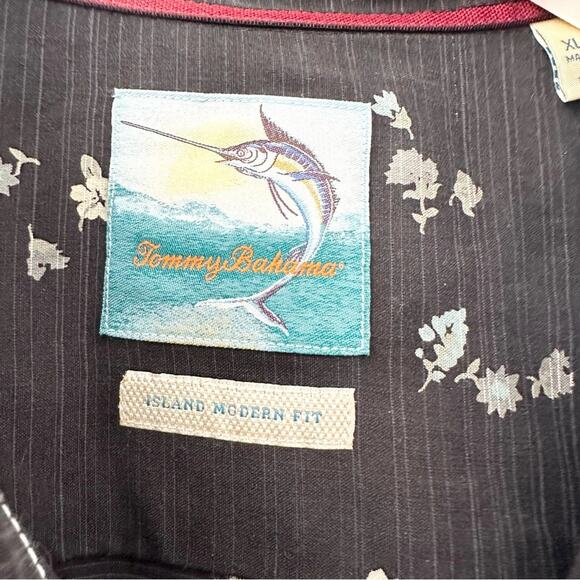 Tommy Bahama Black Floral Island Modern Fit Silk Cotton Button Down Shirt XLX - Picture 5 of 9